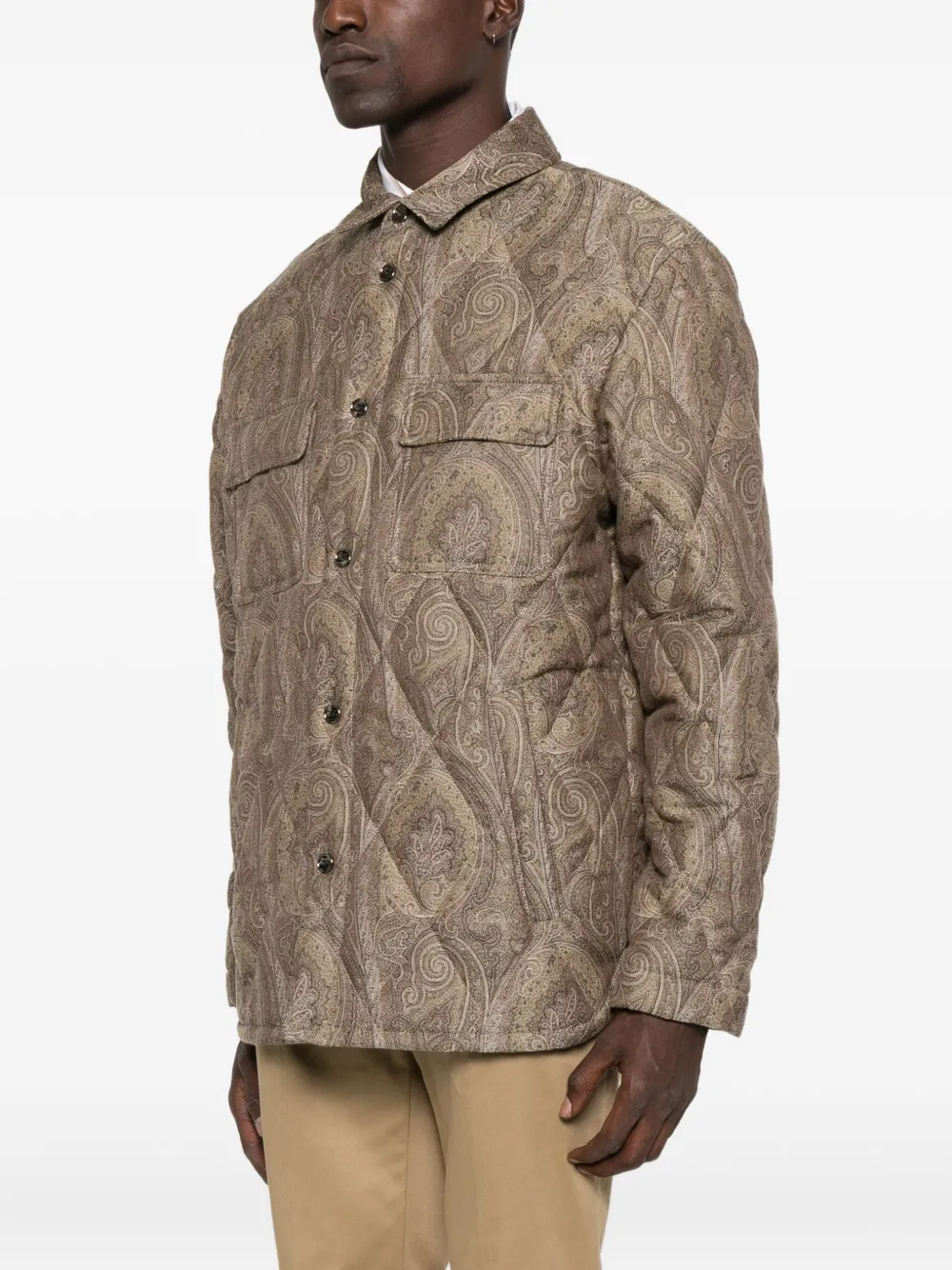 ETRO Shirtjack met paisley-print Beige
