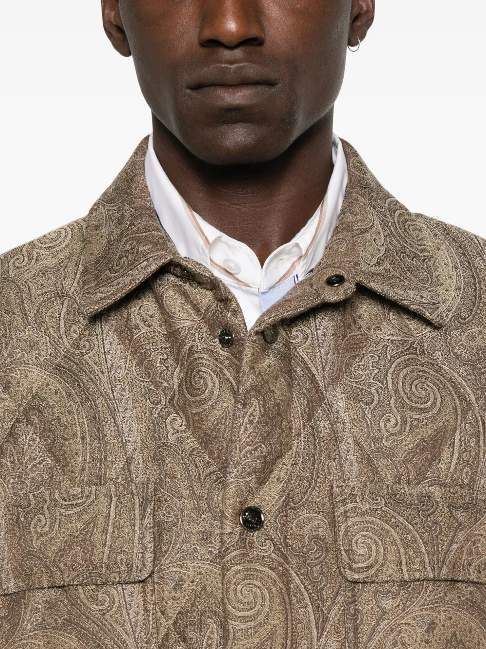 ETRO Shirtjack met paisley-print Beige