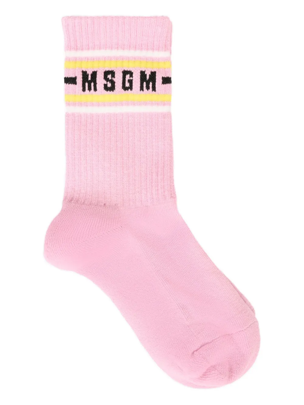 Msgm Kids' Logo-intarsia Socks In Pink