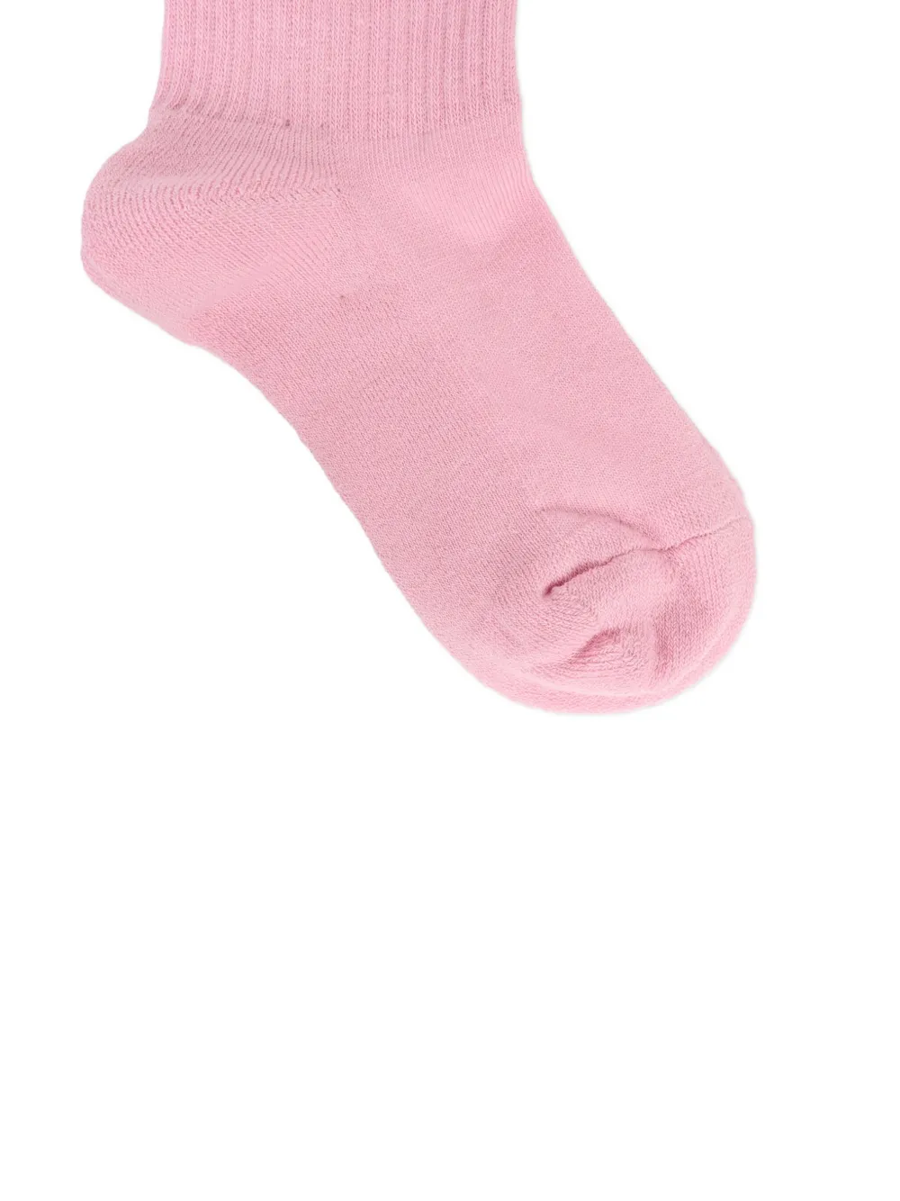 Msgm Logo-intarsia Socks In Pink