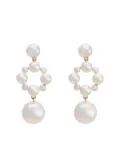Sophie Bille Brahe 14K yellow gold Nebula pearl earrings - White