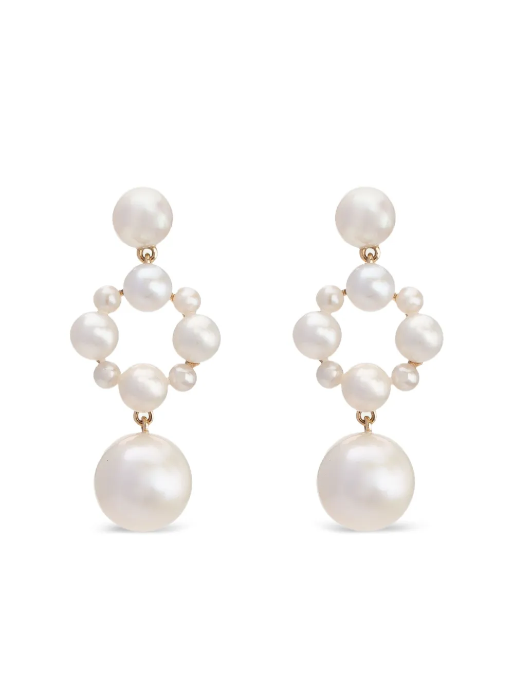 Sophie Bille Brahe 14K yellow gold Nebula pearl earrings | White | Image 1