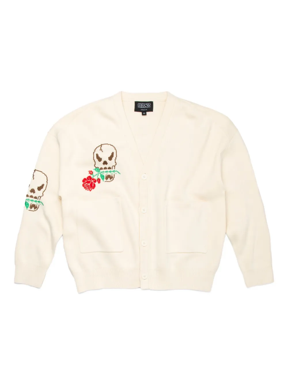 Pas de Mer skull rose cardigan | White | Image 1