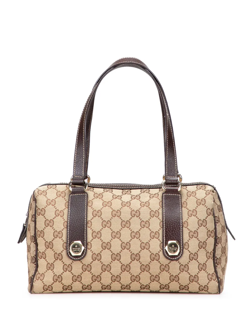 Pre-owned Gucci 2000-2015 Gg Canvas Charmy Boston Bag In Brown
