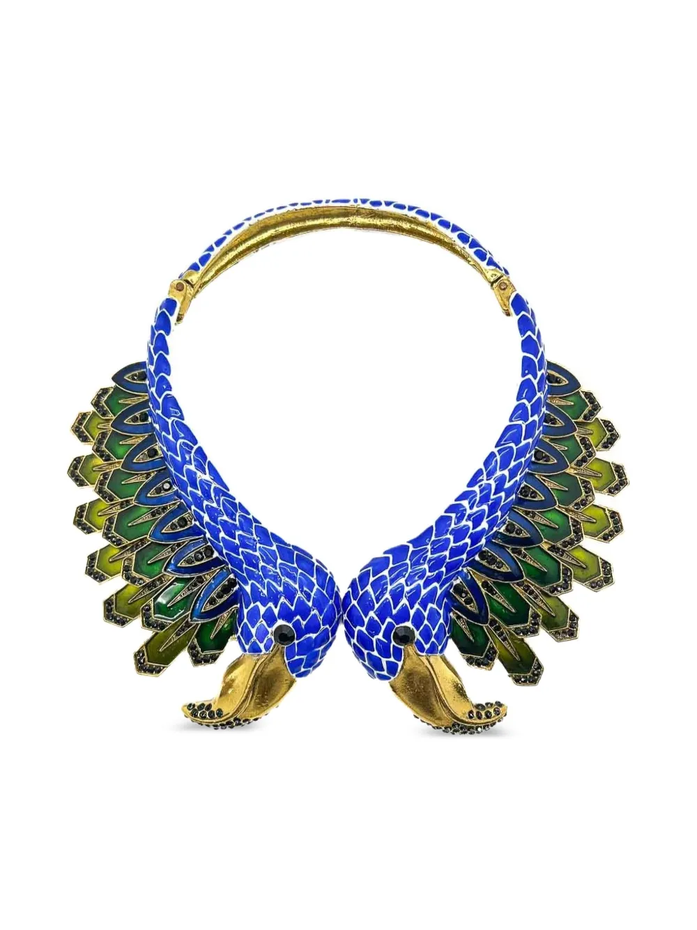 Pre-owned Jennifer Gibson Jewellery 2010s Cavalli Flamingo Statement Collar Necklace In Gold