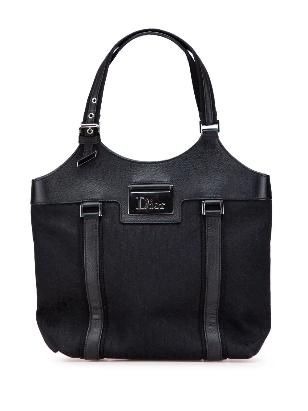 Pre-owned Dior 2005 Issimo Trotter Canvas Street Chic Tote Bag In Black