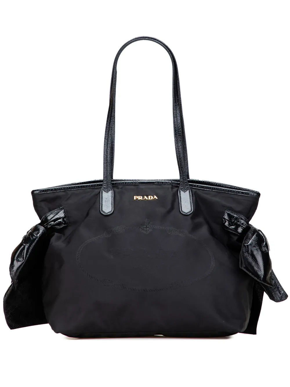 2000-2025 Tessuto Canapa Logo Bow tote bag