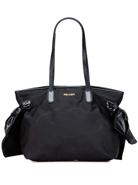 Prada Pre-Owned 2000-2025 Tessuto Canapa Logo Bow tote bag
