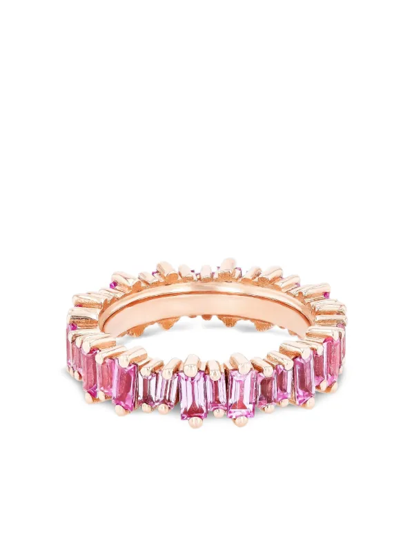 Suzanne Kalan 18CT Rose Gold Pink Sapphire Eternity Band