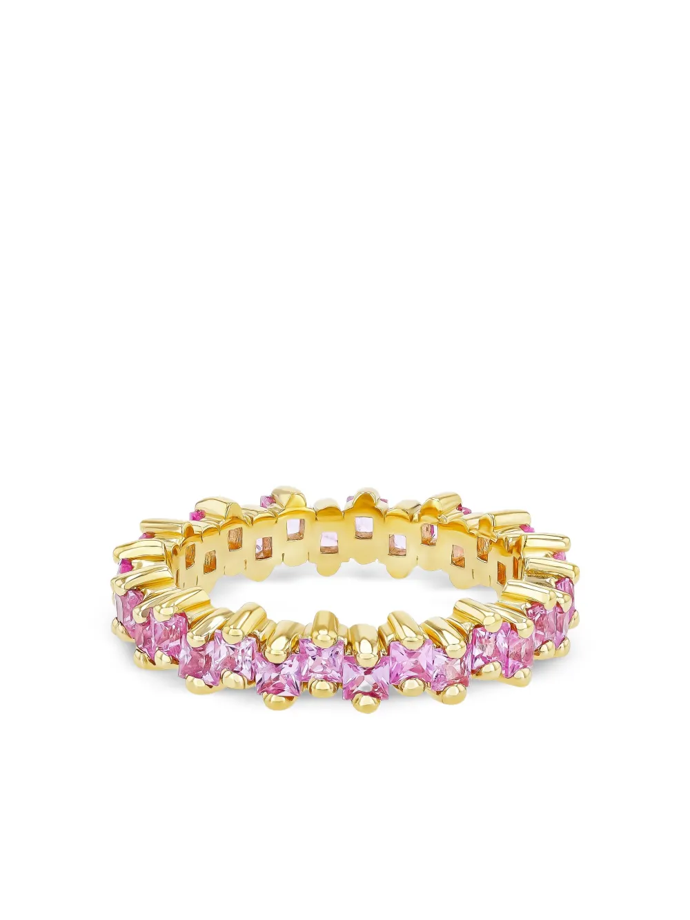 Suzanne Kalan 18K yellow gold Princess pink sapphire eternity band | Gold | Image 1