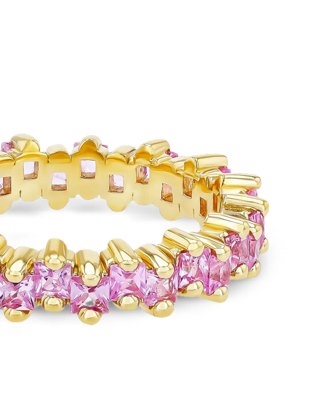Suzanne Kalan 18K yellow gold Princess pink sapphire eternity band | Image 2