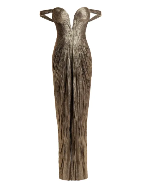 Maria Lucia Hohan pleated off-shoulder maxi dress