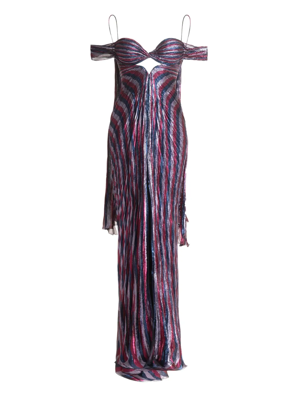Maria Lucia Hohan Pleated Lace-up Gown In Multi