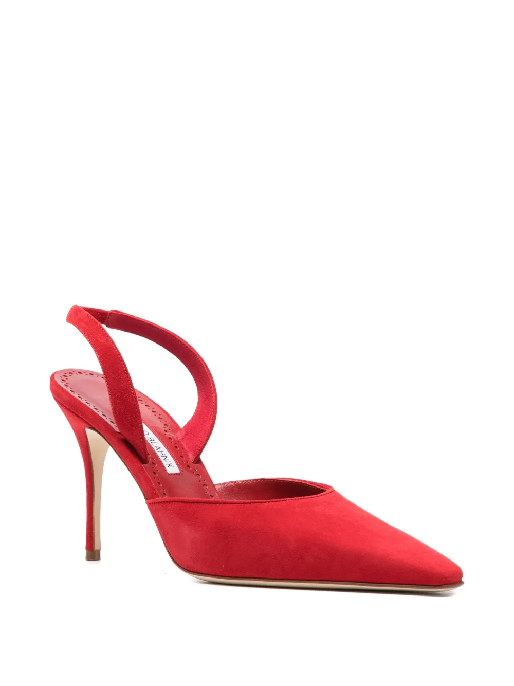 Manolo Blahnik Borelapla suède slingback pumps Rood