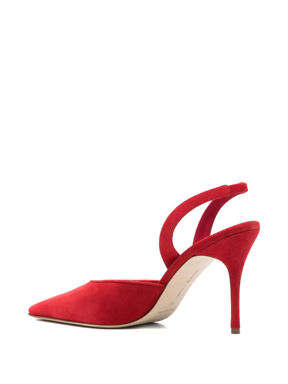 Manolo Blahnik Borelapla suède slingback pumps Rood