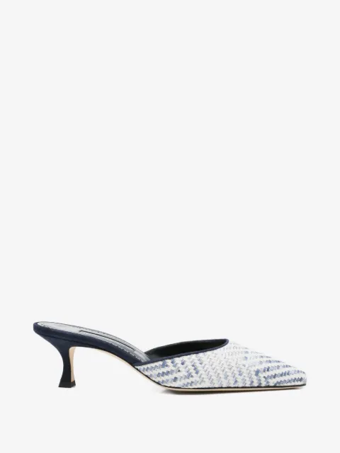 Manolo Blahnik mules Carolynemu en raphia