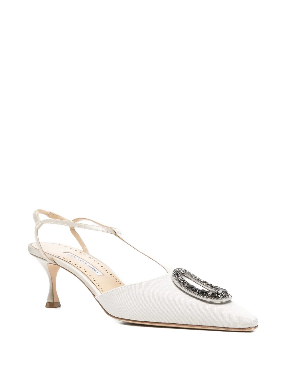 Manolo Blahnik Takal embellished sandals Beige