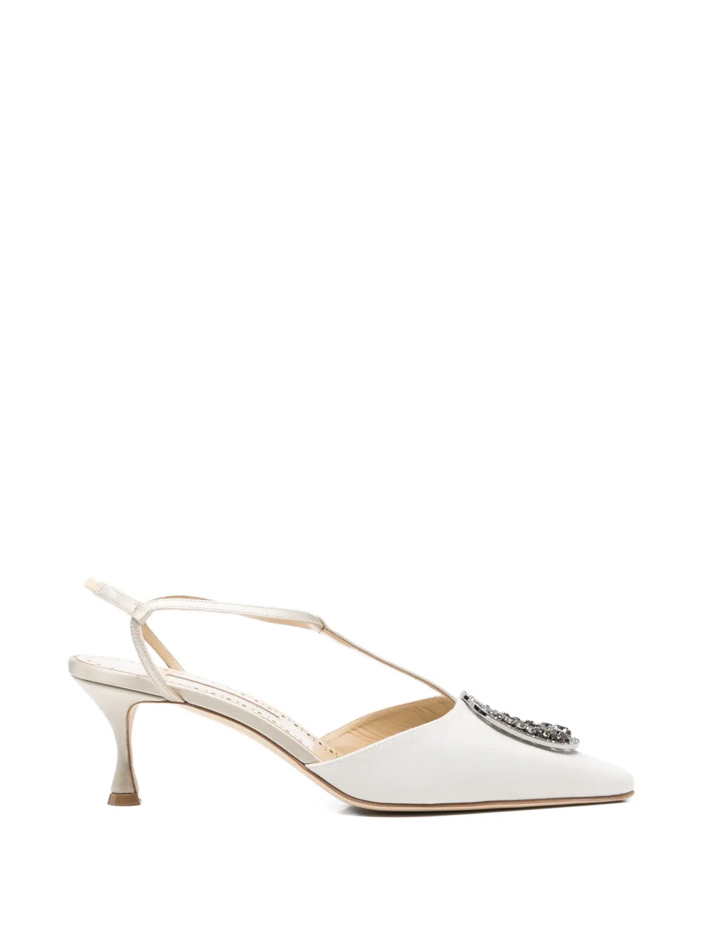Manolo Blahnik Takal embellished sandals Beige