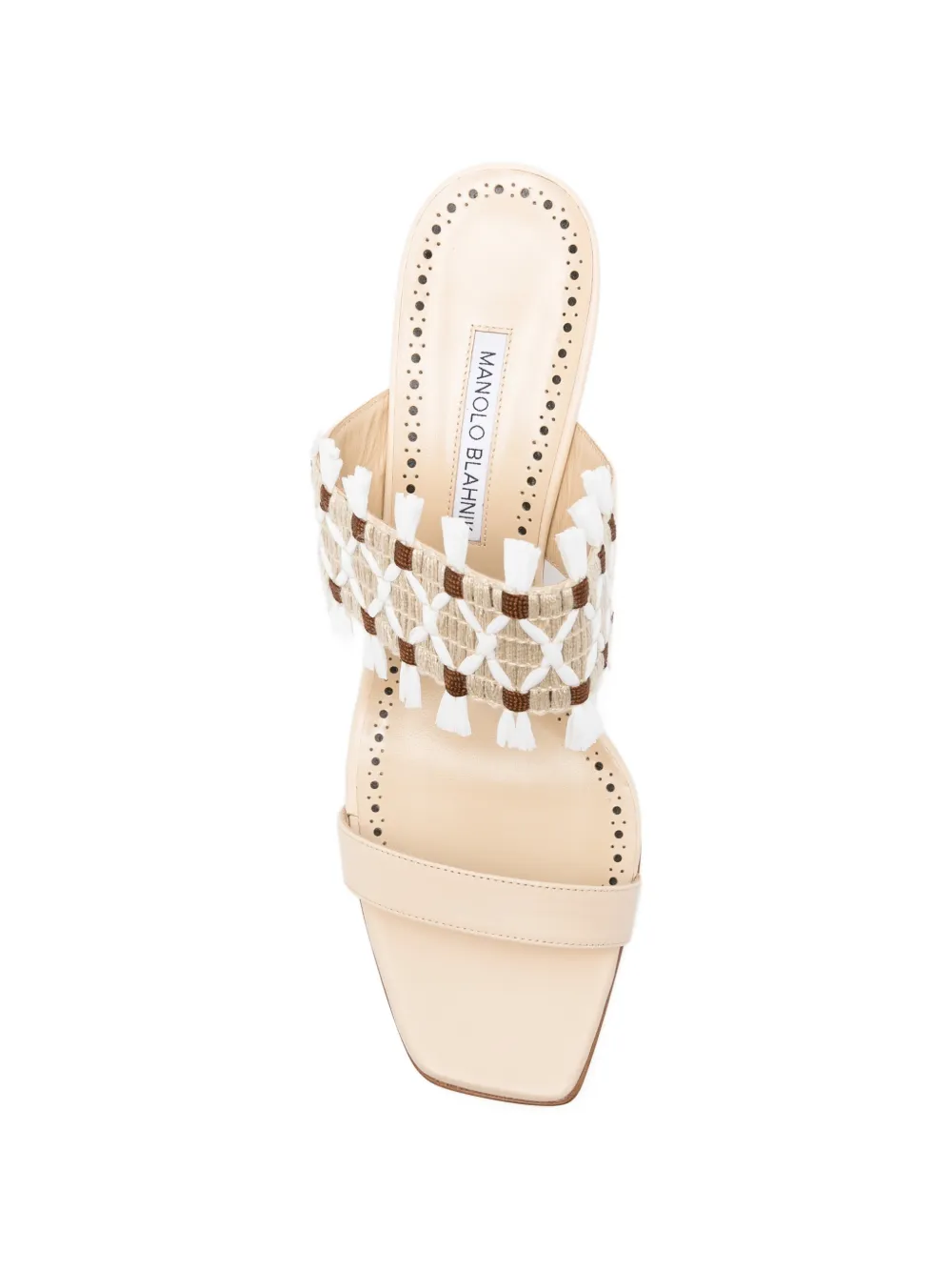 Manolo Blahnik Efeso raffia sandalen Beige
