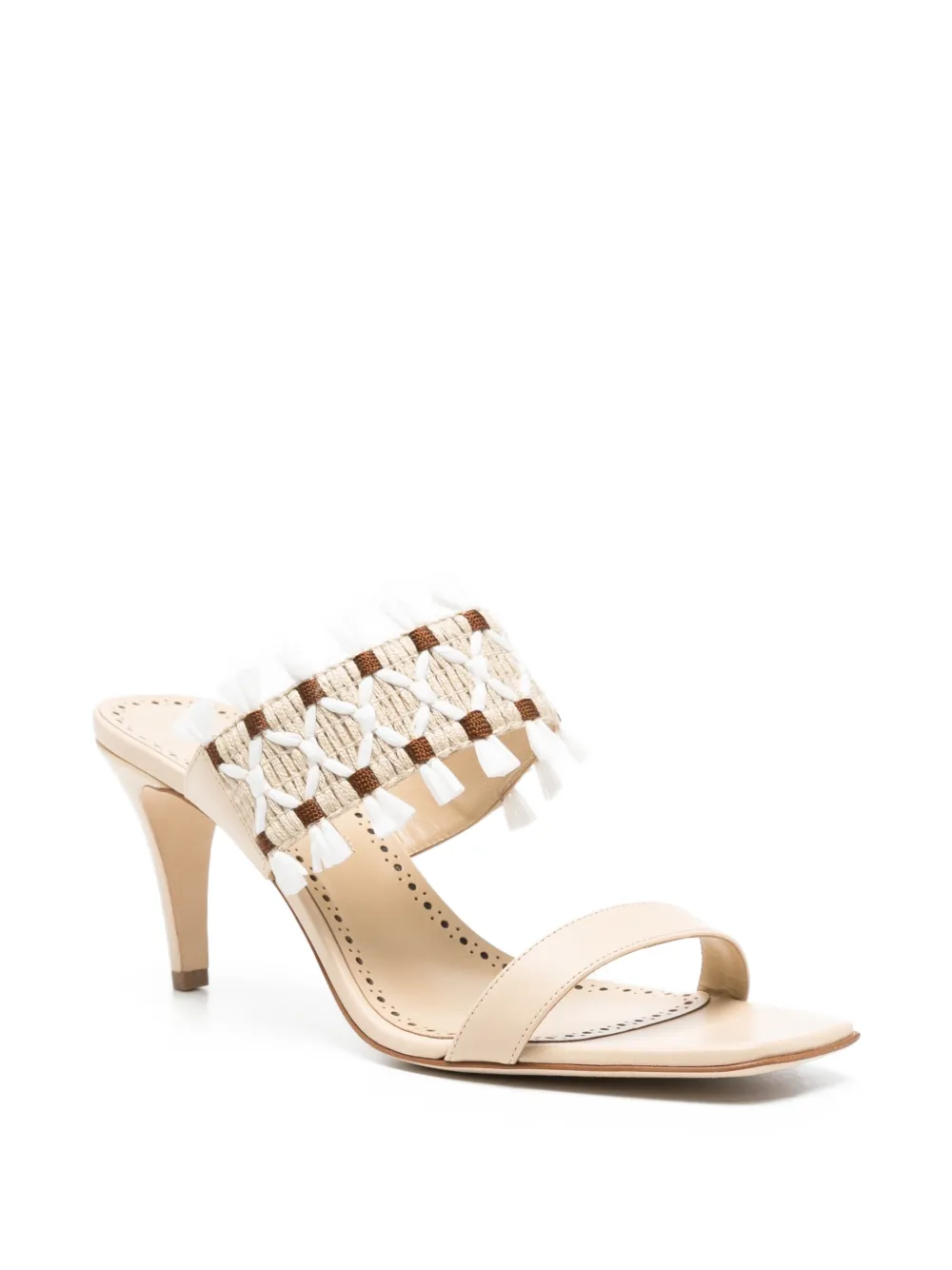 Manolo Blahnik Efeso raffia sandalen Beige