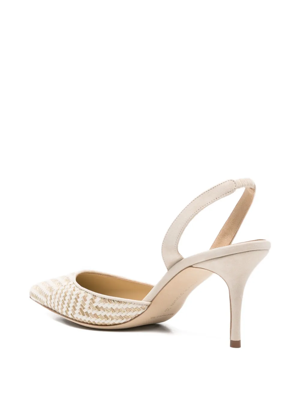 Manolo Blahnik Carolyne pumps met raffia-effect Beige