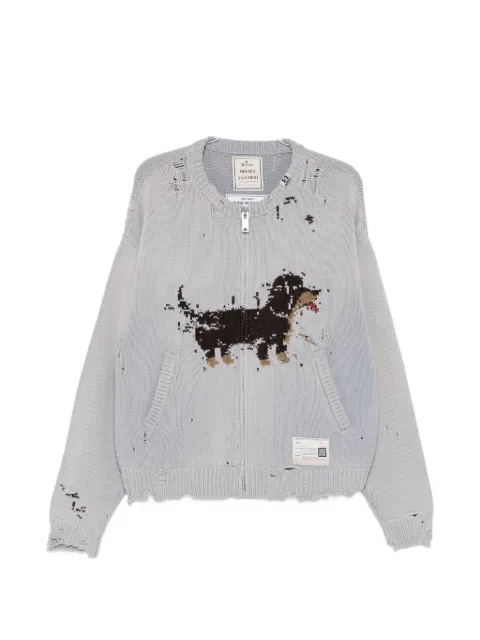 Maison MIHARA YASUHIRO jacquard distressed knit cardigan