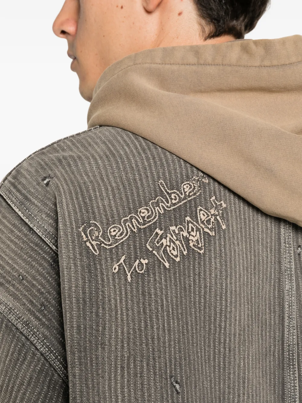 Maison MIHARA YASUHIRO Gestreept denim jack Zwart