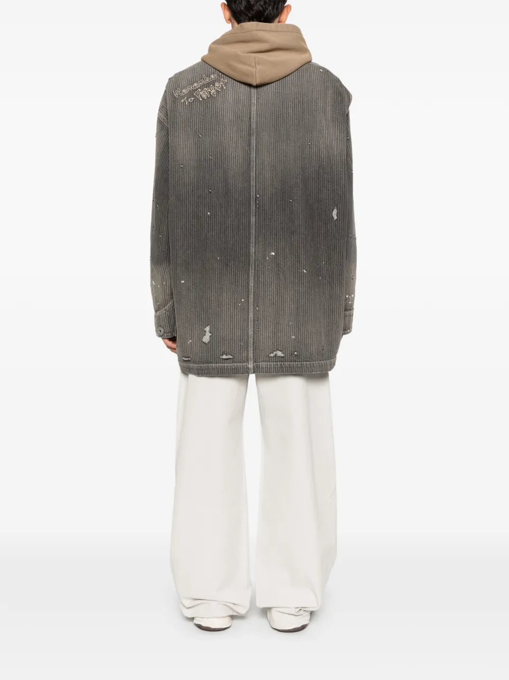 Maison MIHARA YASUHIRO Gestreept denim jack Zwart