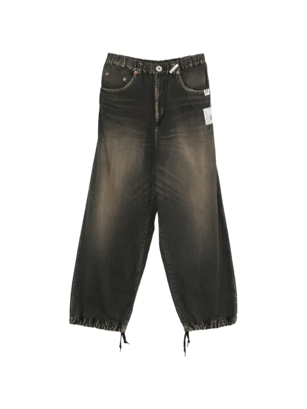 Maison MIHARA YASUHIRO Drawstring Light Wide Jeans | Grey | FARFETCH