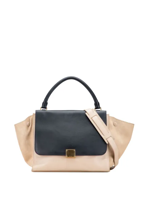 Celine Pre-Owned 2012 Medium Bicolor Calfskin and Suede Trapeze satchel