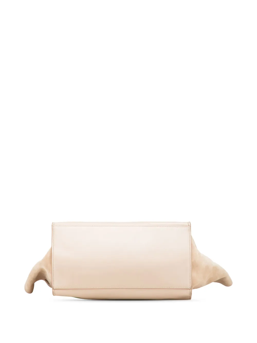 Pre-owned Celine 2012 Medium Bicolor Calfskin And Suede Trapeze Satchel In Brown