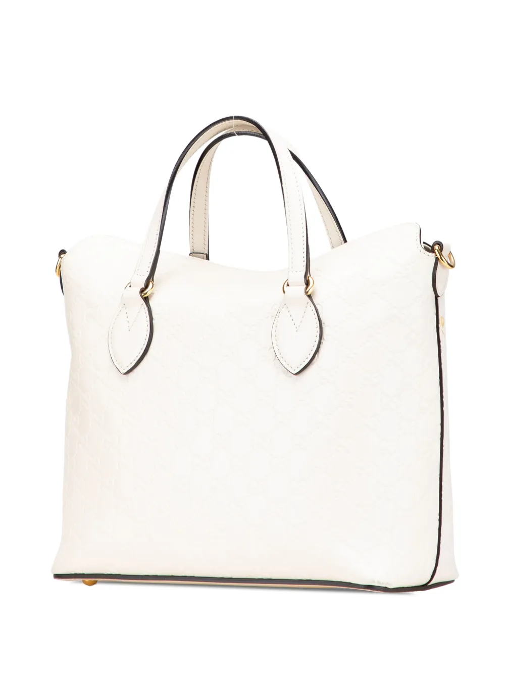 Pre-owned Gucci 2016-2025 Ssima Linea A Fold Over Satchel In White