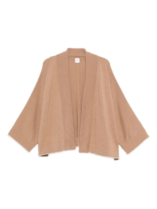 Eleventy Open-front Cardigan in Neutrals