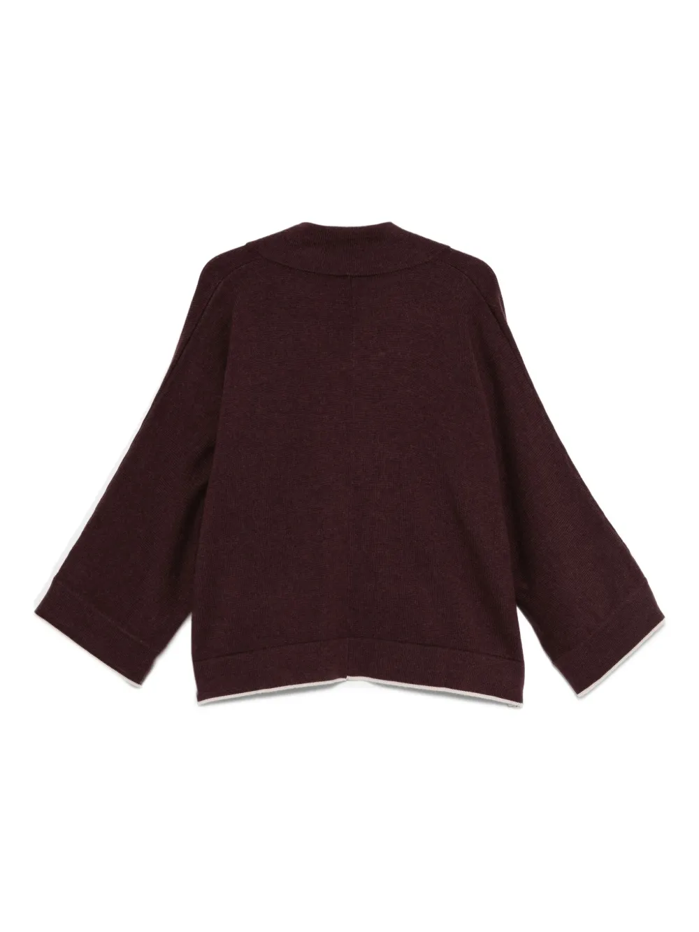 Eleventy Three-quarter Sleeve Open-front Cardigan In Brown