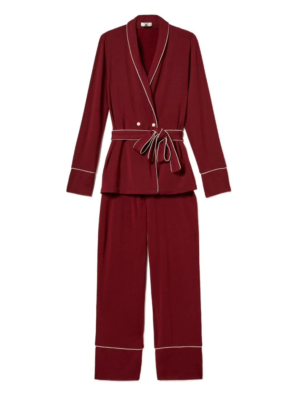 TWINSET Mannish belted pyjama trousers and top set | Red | Image 1