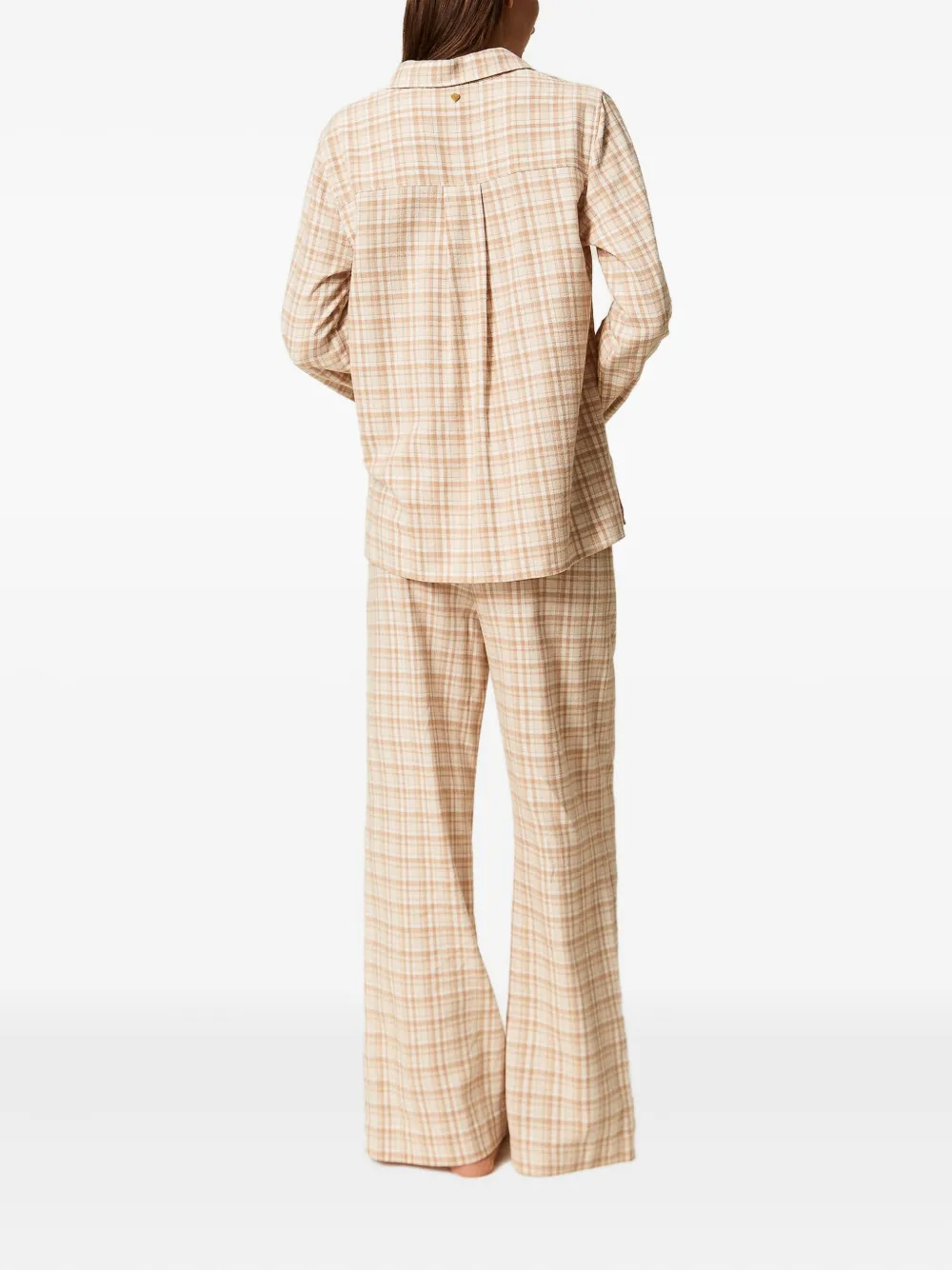 TWINSET Mannish geruite pyjama Beige