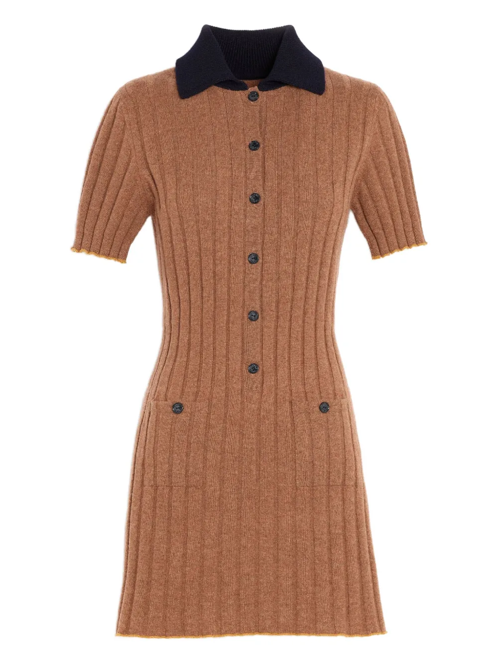 Barrie Ribbed Midi Dress In Brown