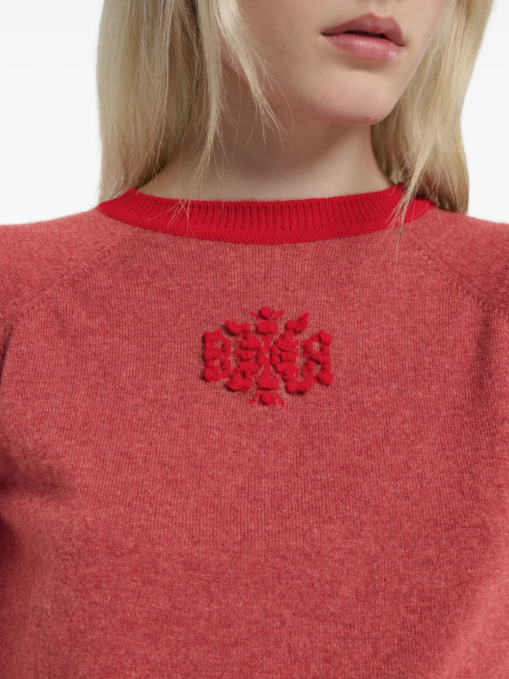 Barrie Kasjmier T-shirt met B-logo Rood