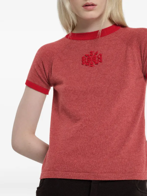 Barrie Bロゴ カシミアTシャツ | レッド | FARFETCH JP