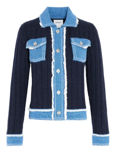 Barrie ribbed-knit denim-effect jacket
