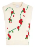 Barrie floral-jacquard sleeveless sweater - Neutrals