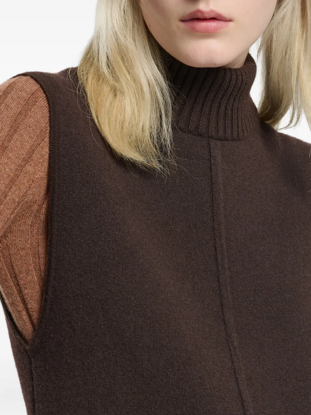 Barrie Mouwloze midi-jurk Bruin