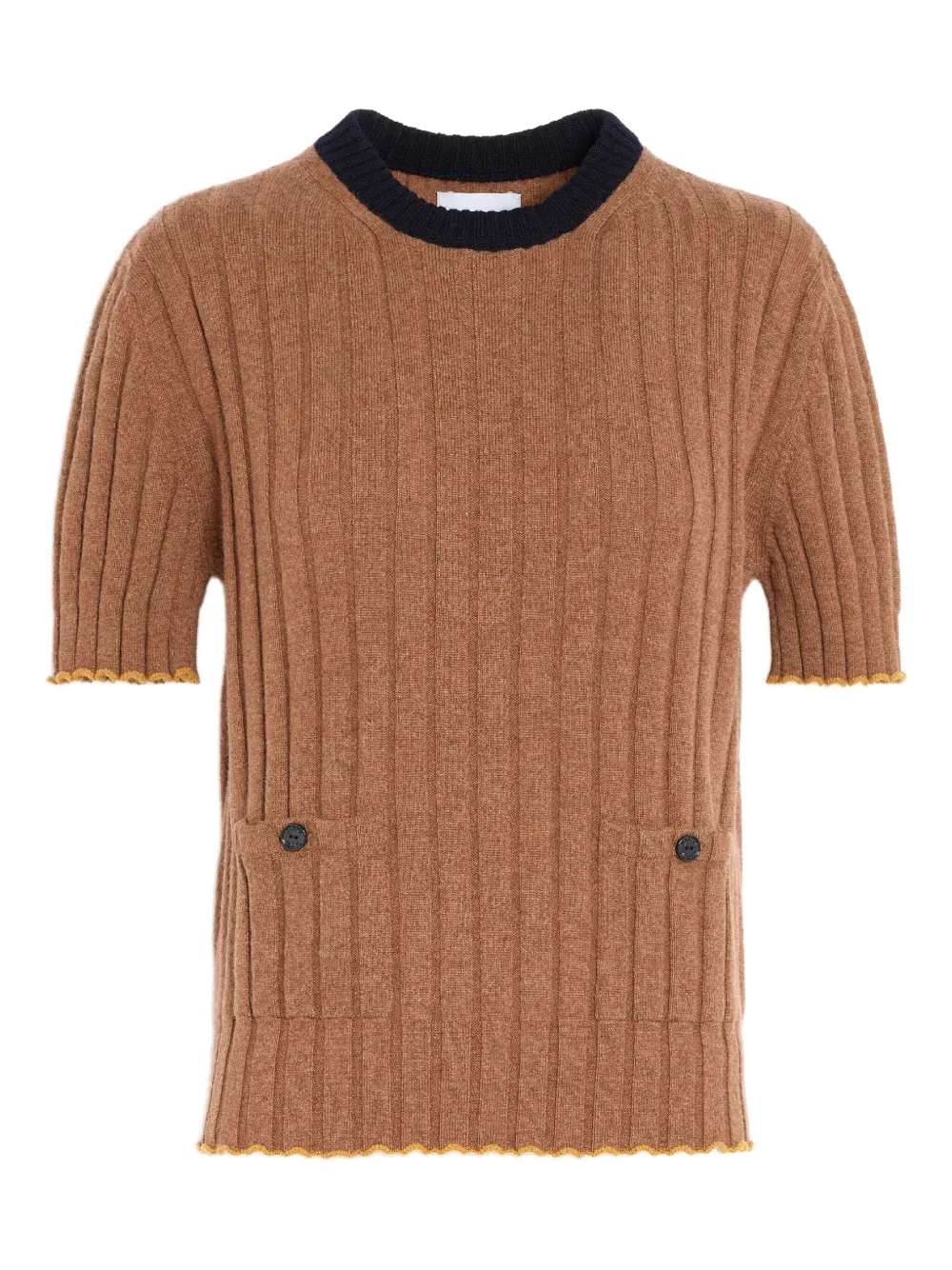 Barrie cashmere-blend ribbed T-shirt Bruin