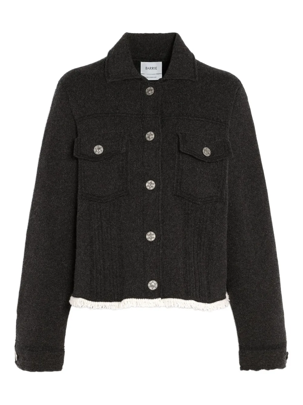 Barrie pleated-hem button-front jacket Zwart