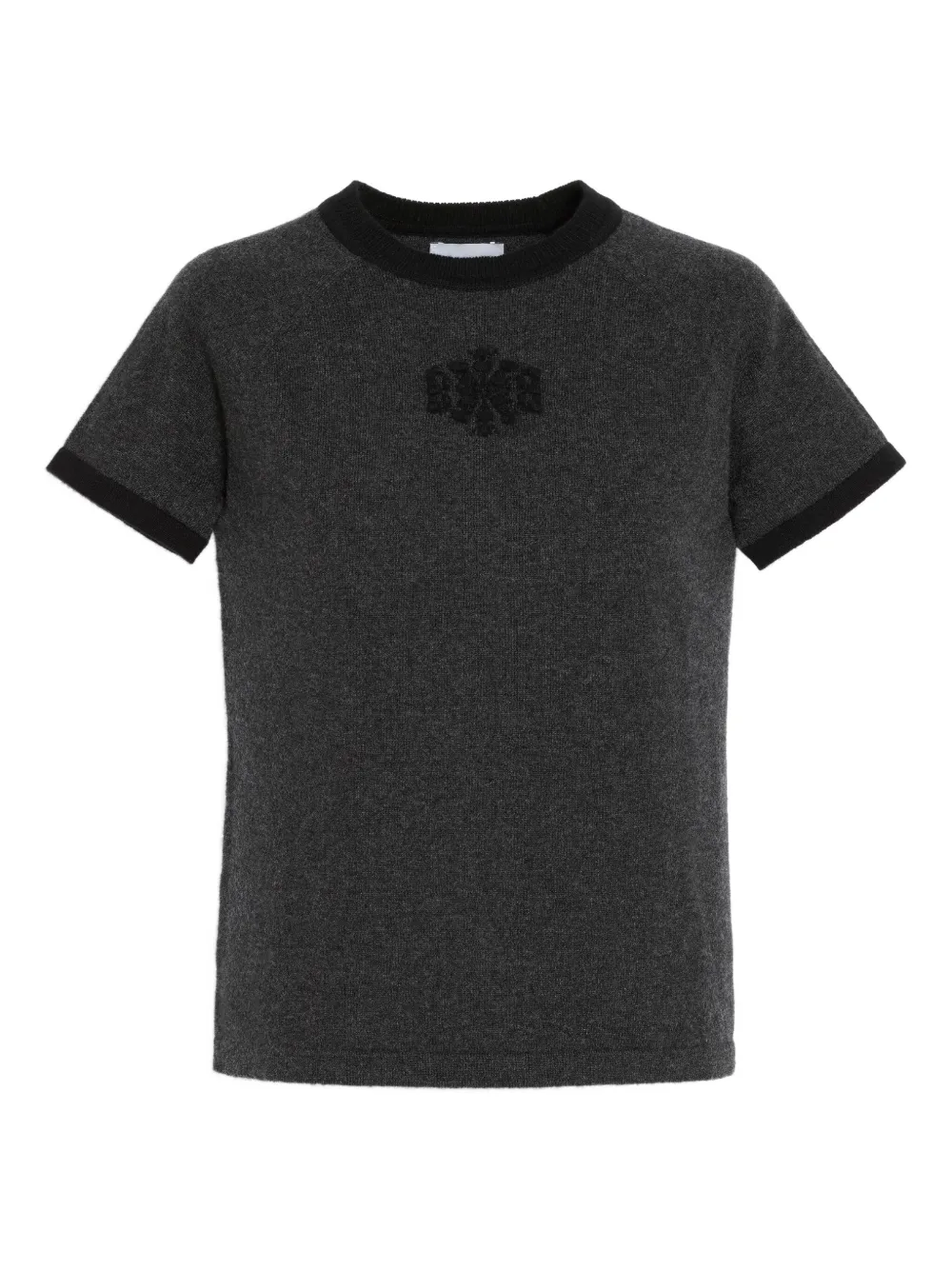 Barrie Kasjmier T-shirt met borduurwerk Zwart