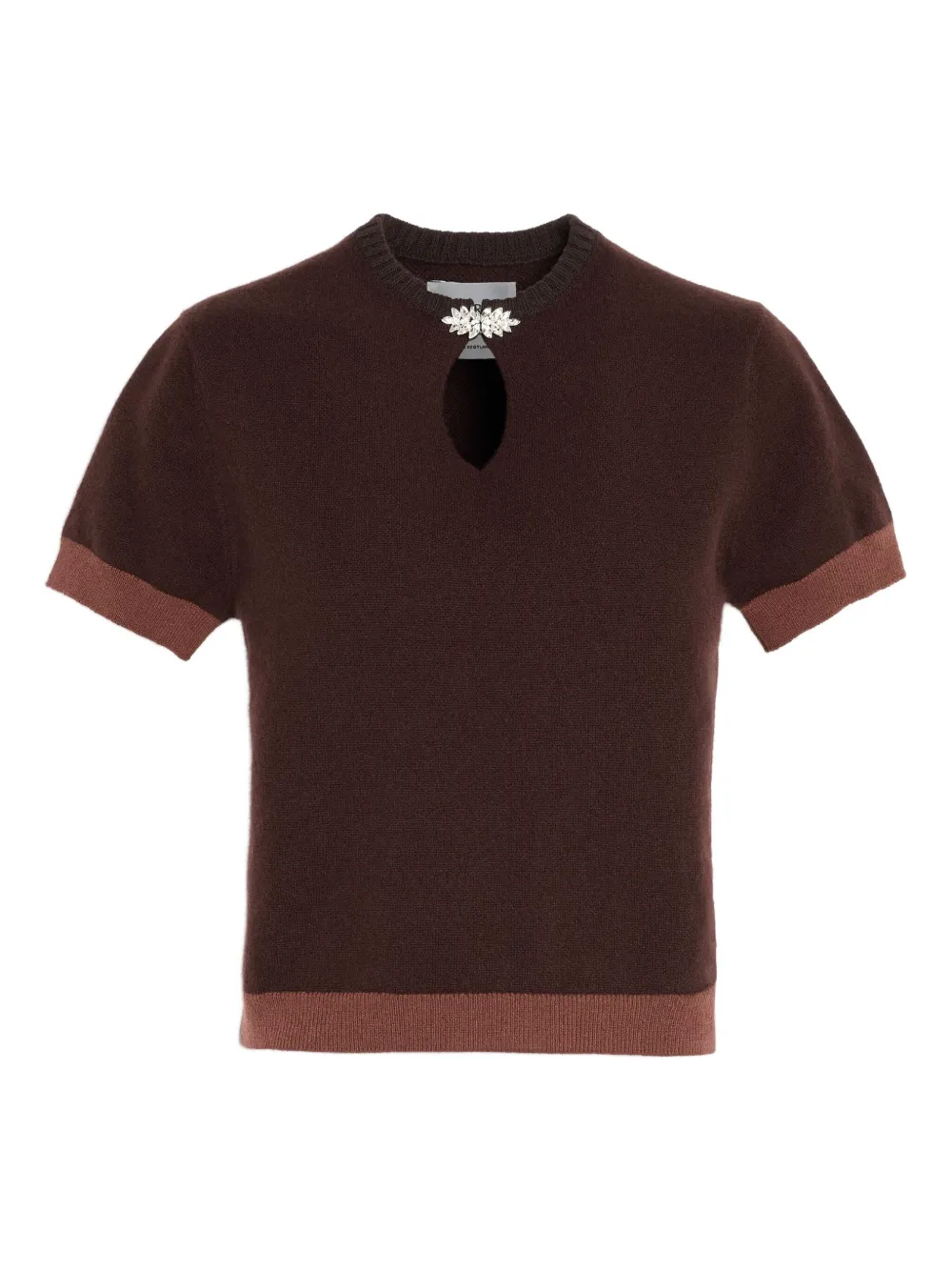 Barrie Kasjmier top met sieraden hals Bruin