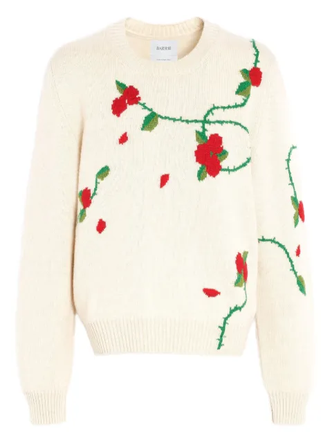 Barrie floral-intarsia cashmere jumper