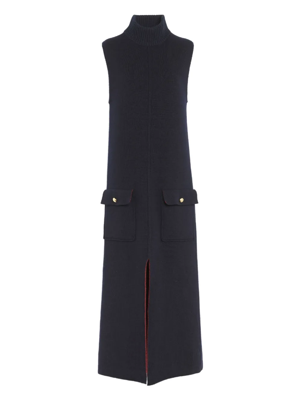 Barrie Turtleneck Pocket Midi Dress In Black