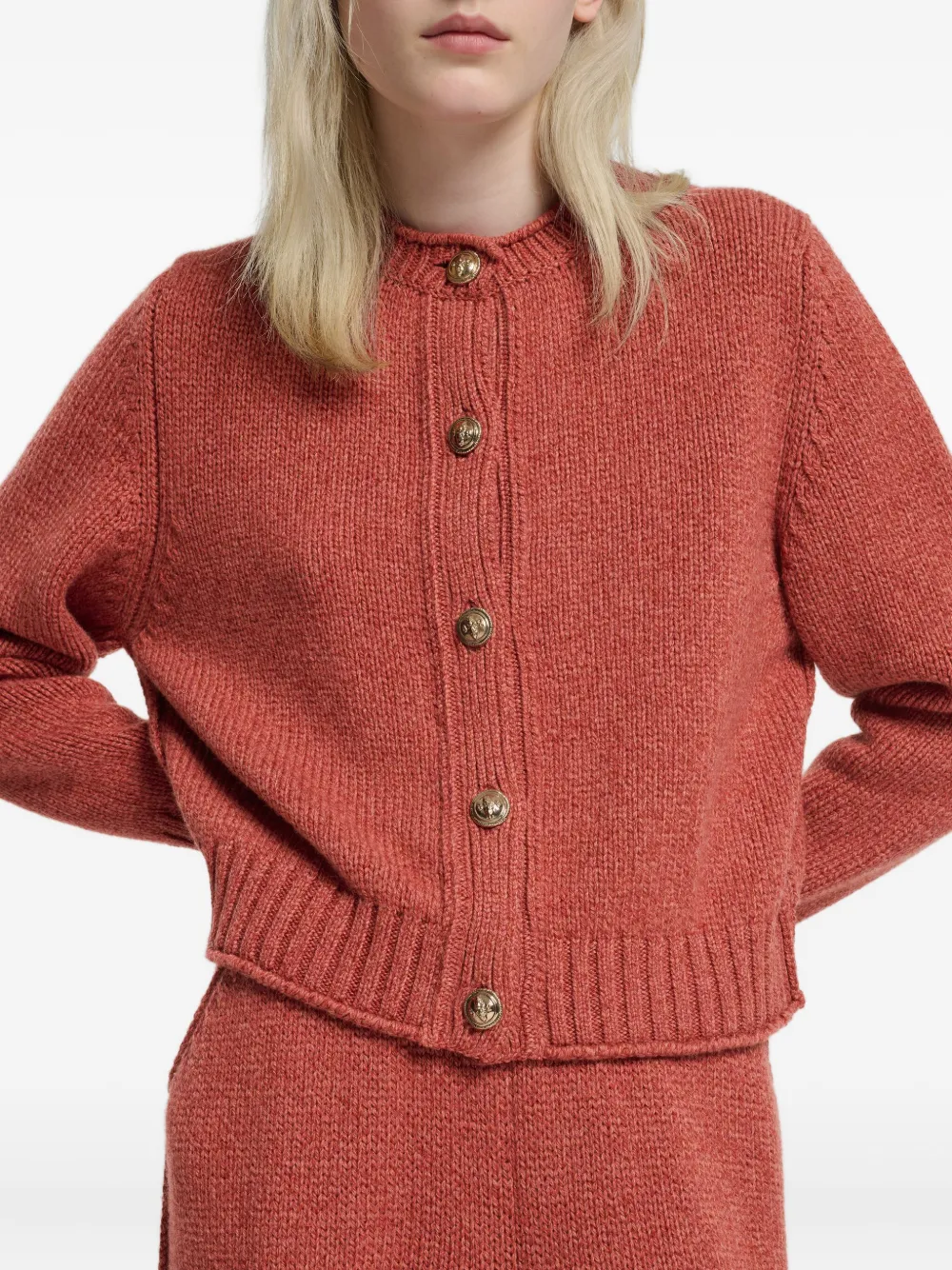 Barrie Chunky-knit Cardigan In Pink