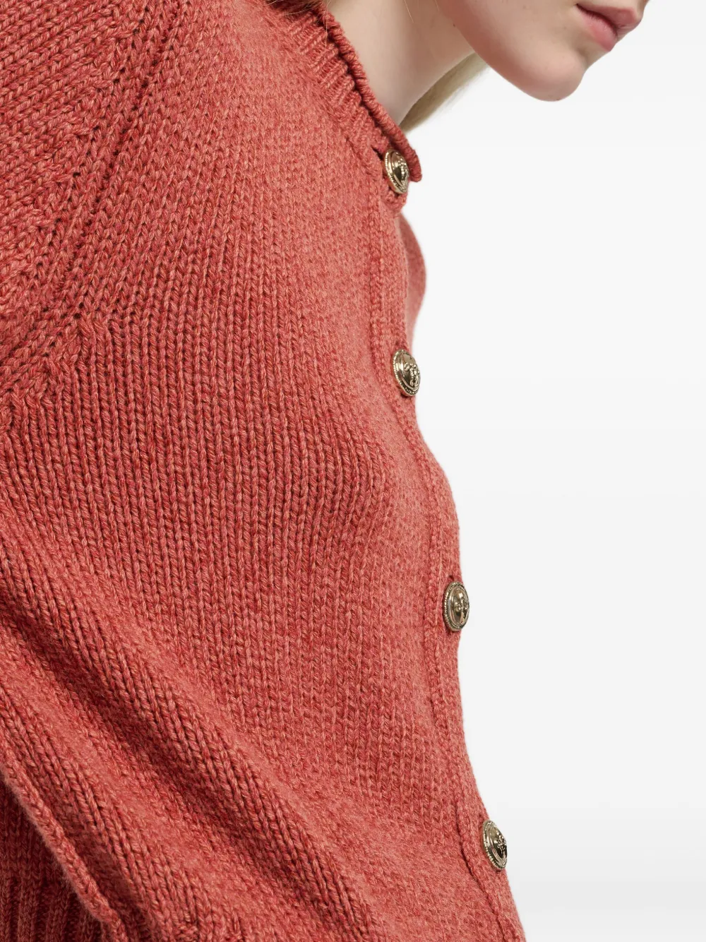 Barrie Chunky-knit Cardigan In Pink